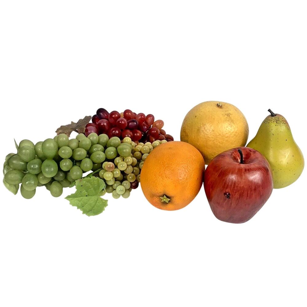 Lot Realistic Artificial Fruit Faux Quality Lifelike orange grapefruit pear Mix